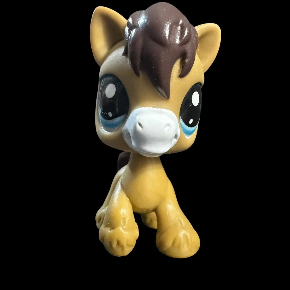 Authentic Littlest Pet Shop Brown HORSE Pink Hearts‎ G7 #3 Hasbro LPS